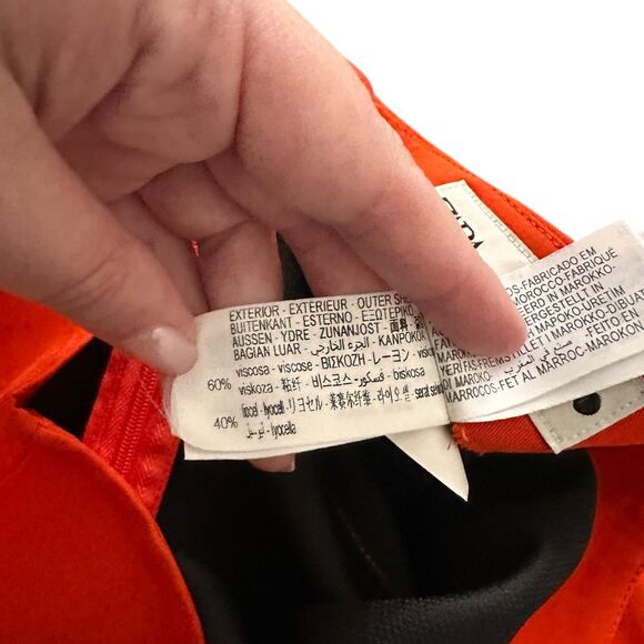 ZARA A-Line High Waist Mini Skirt Orange Small - Picture 5 of 5